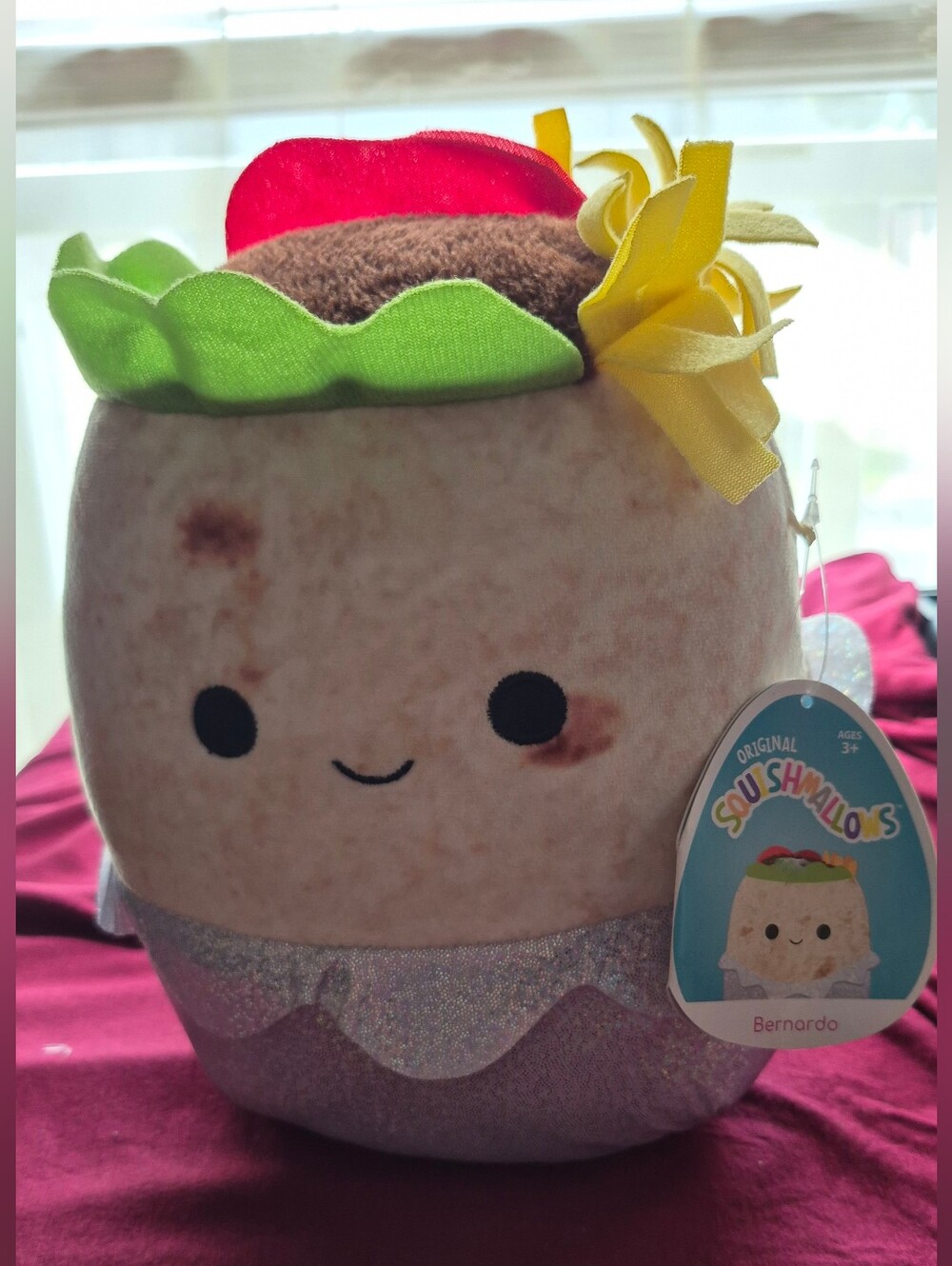 NWT Bernardo the Burrito Squishmallow Food Squad 8"
